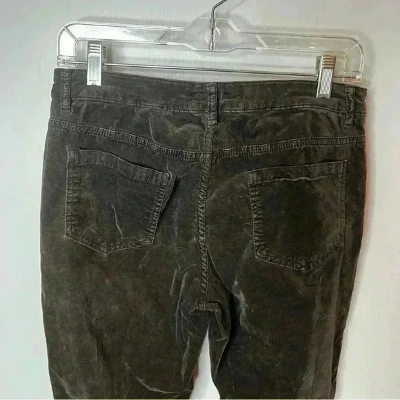 J. McLaughlin Faux Suede Pants Women 6 Brown Stretch Straight Skinny Casual Work - Picture 4 of 6